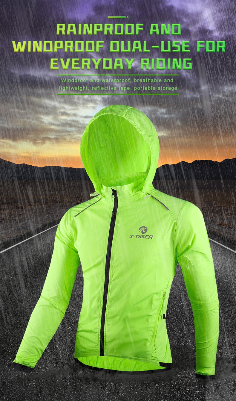 X-TIGER ciclismo jaqueta à prova água reflexiva e de vento
