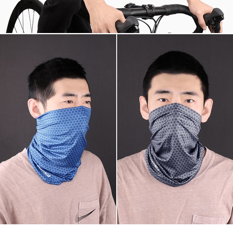 Bandana facial proteção solar respirável bicicleta