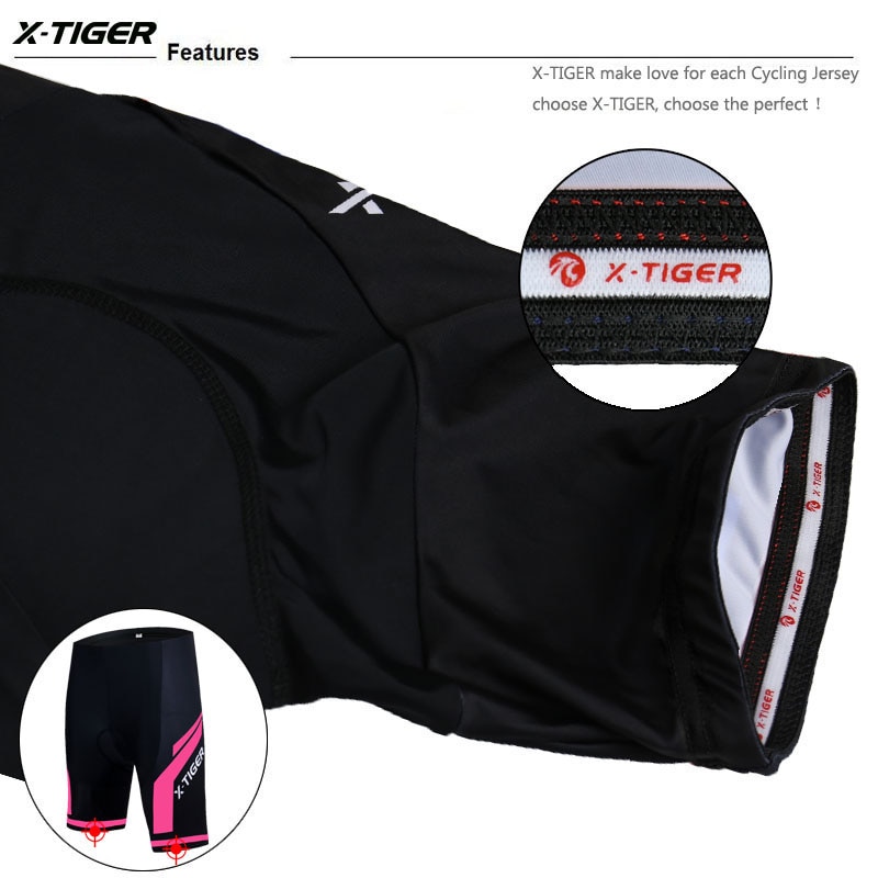 X-tiger mulher ciclismo shorts 3d sílica gel acolchoado à prova de choque mtb mountain racing bicicleta shorts cueca