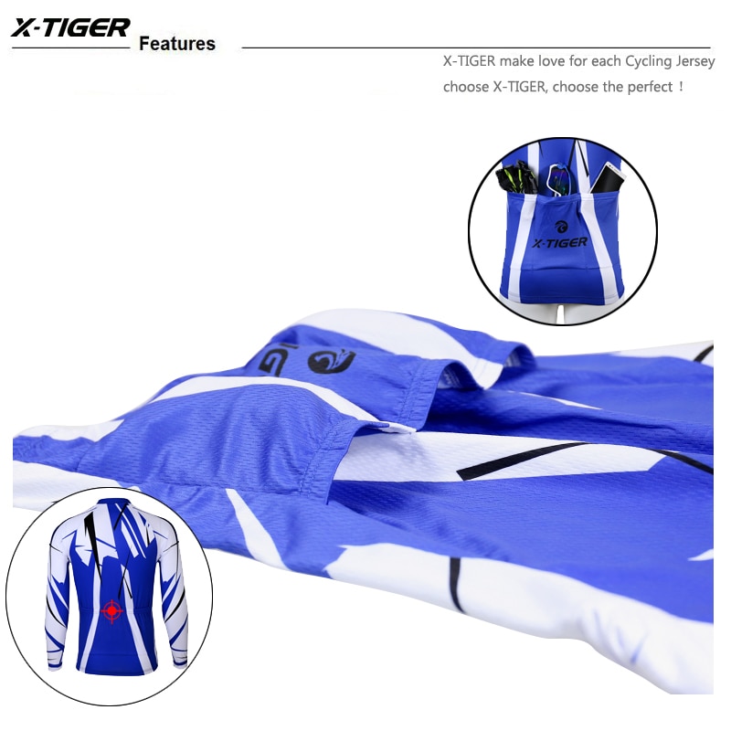 X-TIGER mangas compridas respirável ciclismo jerseys mtb roupas de bicicleta maillot ropa ciclismo roupas esportivas wear