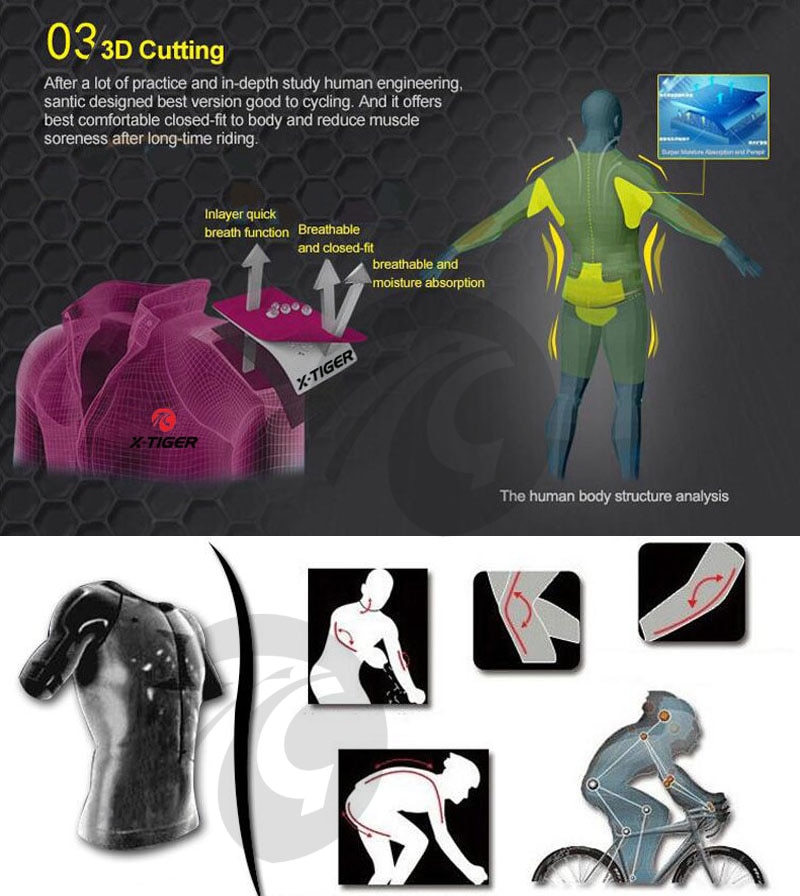 X-TIGER mangas compridas respirável ciclismo jerseys mtb roupas de bicicleta maillot ropa ciclismo roupas esportivas wear