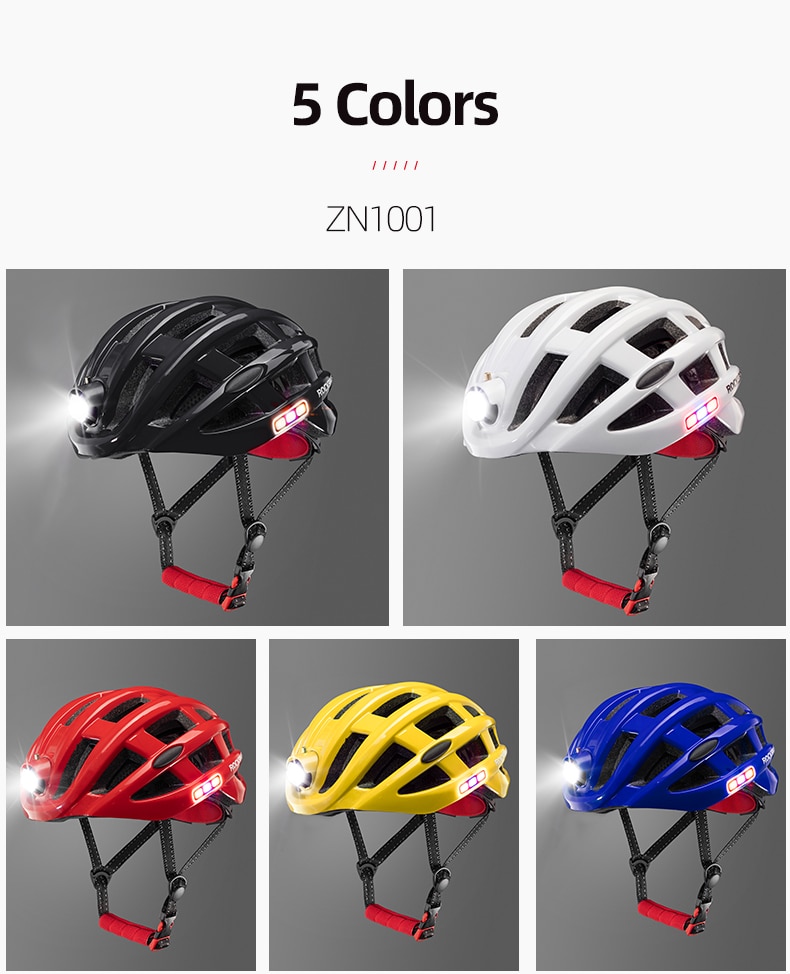 Rockbros bicicleta farol noite ciclismo capacete com brilhante farol luz de advertência mtb capacete da bicicleta recarregável esporte safetycap