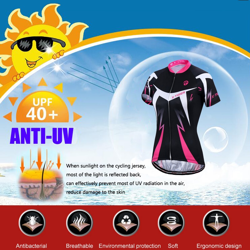 X-tiger camisas de ciclismo femininas, manga curta, camisas de ciclismo, mountain bike, respirável, secagem rápida